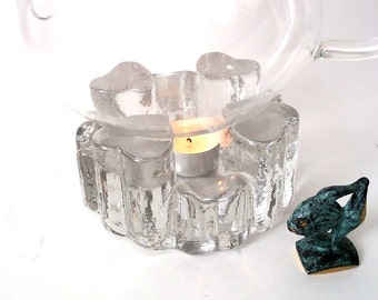 Glass teapot warmer, plate warmer, glass plate warmer, tea warmer, food warmer, coffee pot warmer, vintage glass warmer, candle holder