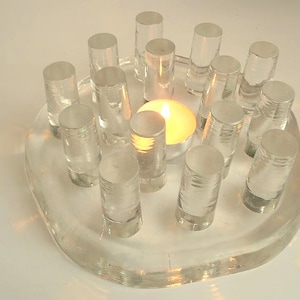 Glass teapot warmer, plate warmer, glass plate warmer, tea warmer, food warmer, coffee pot warmer, vintage glass warmer, candle holder