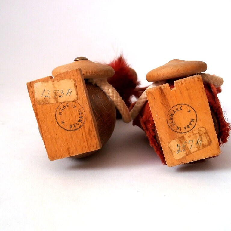 置物 VINTAGEDANISH WOODEN VIKING Set of Two Vintage Danish Viking Figures, Teak Wood Viking