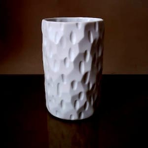 Vintage white bisque vase block form Thomas, unglazed porcelain vase, mid century biscuit porcelain vase, 0p art made in Germany WGP