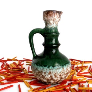 Vintage fat lava vase, fat lava jug vase, Jopeko vase, mid century modern vase, west german pottery, space age vintage ceramic vase, wgp 70s