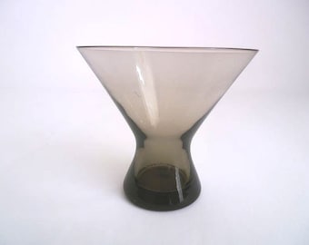 Colored glass Vase, German glass vase, smoked grey glass, mid century glass vase, tourmaline - turmalin, 60s glass vase, collectible vase