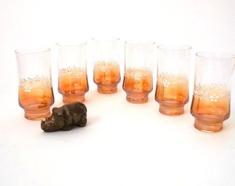 Vintage set of 6 mid century wodka shot glass, 60s shot glasses , shot glasses, colored shot glasses, vintage barware retro party