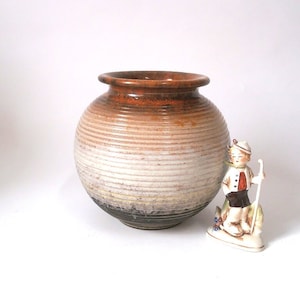 Vintage ceramic vase spherical shape, mid century vase west german pottery, studio art wgp, vintage ceramic