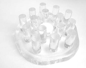 Glass teapot warmer, plate warmer, glass plate warmer, tea warmer, food warmer, coffee pot warmer, vintage glass warmer, candle holder