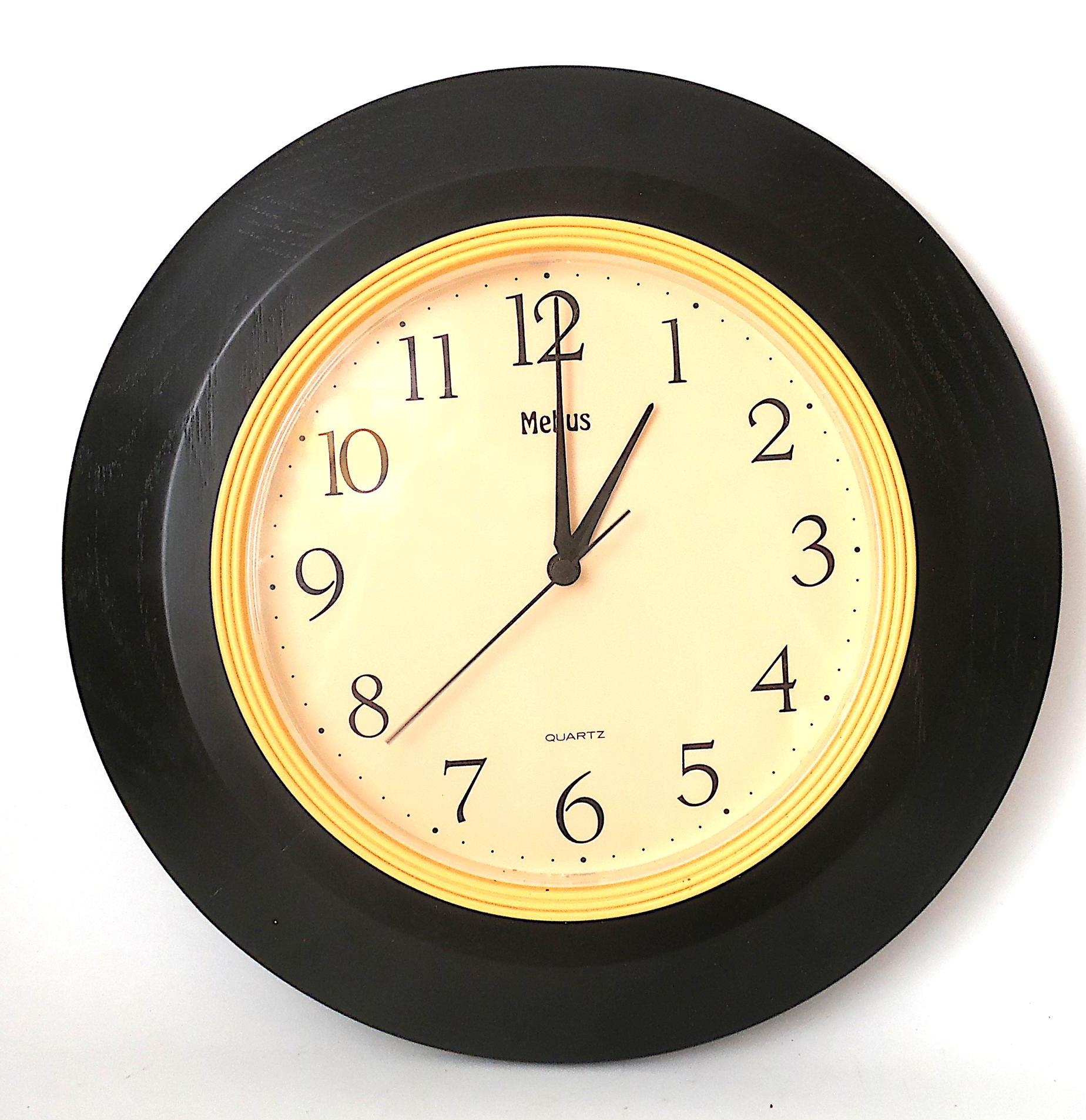 Large Vintage 80s Wall Clock, Circular Kitchen Wall Clock, West