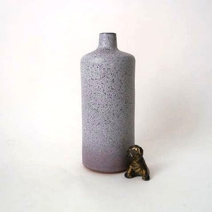 Vintage ceramic vase, gray blue violet soft pink mid century vase, west german pottery, 80s 70s vase studio ceramicart wgp, mcm ceramic vase
