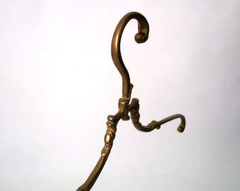 Vintage solid brass hanger, brass bridal hanger, brass ornate hanger, wedding dress hanger, hollywood regency style mid century brass hanger