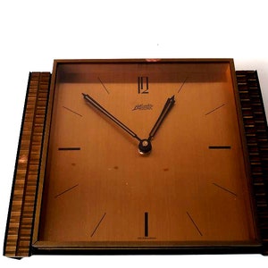 Vintage wall clock, Atlanta Electric mid century clock, brass starburst hollywood regency mid century modern clock, made in Germany mcm 60s