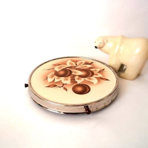 1930s art deco rotatable cake stand, vintage cake plate, art deco centerpiece, porcelain trivet stand, aerography cake plate, Spritzdekor
