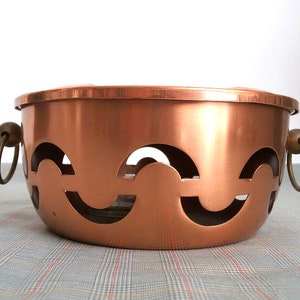 Tea pot warmer copper, vintage, trivet warmer, West Germany, table decoration, 60s 70s, tea time, plate warmer, portable heater, Stoevchen