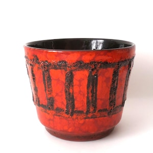 Vintage fat lava planter, ceramic plant pot West Germany 1960s/70s, flower pot WGP mid century modern planter, West German Pottery