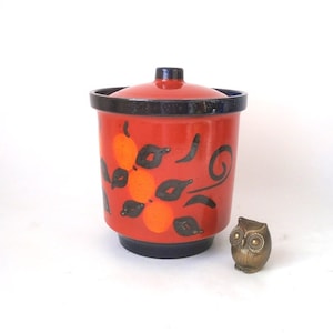 Vintage rum pot, punch pot, XL ceramic planter, fruit design plant pot, made in West Germany, mid century planter, 60s planter, wgp