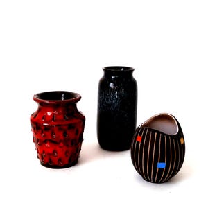 Vintage ceramic mid century vase, Fratelli Franciullacci strawberry, German pottery, space age vase 50s, 60s 70s, atomic age vase, wgp