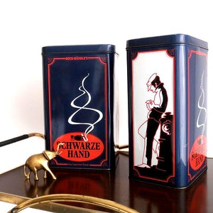 Old tin can, vintage tin box, tin canister, trinket box, tobacco can, kitchen decorative box, mid century container, decor collectible tins