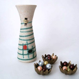 Vintage 50s vase, Jasba mid century modern ceramic vase, rockabilly vase, mcm vase, west german pottery vase, solifleur vase, 50s 60s vase