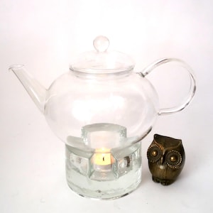Glass teapot warmer, plate warmer, glass plate warmer, tea warmer, food warmer, coffee pot warmer, vintage glass warmer, candle holder