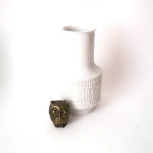 Vintage white bisque vases Thomas Rosenthal Arcta Richard Scharrer, op art white german porcelain vase, mid century vase, mod design