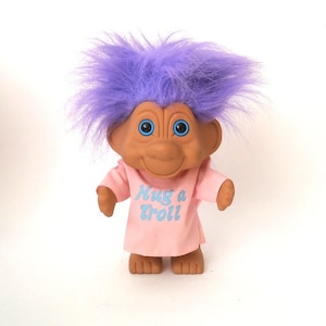 Vintage largeTroll figurin, toy troll figure, doll clothing figurine, PVC figurine, Troll dolls figurine, Troll puppet
