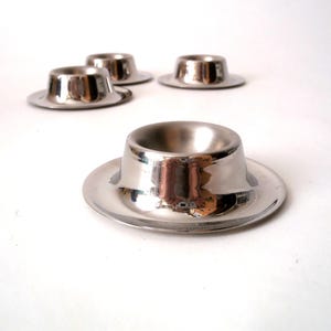Set of four egg cups, set of 4 stainless steel egg cups, mid century egg cups, retro egg cups, minimalistic egg cups metal