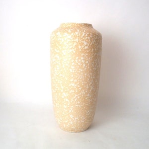 Vintage floor vase XL, entrance area vase, mid century ceramic vase beige / white, West German pottery clay vase 60s