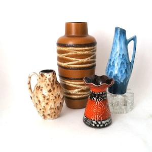 Vintage fat lava vase, mid century fat lava vase, german pottery, space age vase 60s 70s, atomic age vase, wgp, vintage ceramic 70s