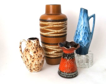 Vintage fat lava vase, mid century fat lava vase, german pottery, space age vase 60s 70s, atomic age vase, wgp, vintage ceramic 70s