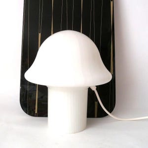 Vintage mushroom lamp by Peill & Putzler table light, hand blown glass lampshade, glass table lamp opaline cased glass