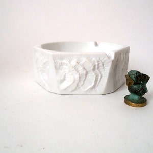 Vintage porcelain ashtray, mid century ashtray, made in West Germany, 1970s, Kaiser, bisque porcelain ashtray gift for her