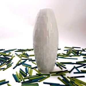 Vintage white glazed vase Edelstein Bavaria, mid century modern vase, vintage white glazed porcelain vase, made in West Germany, 70s 60s wgp