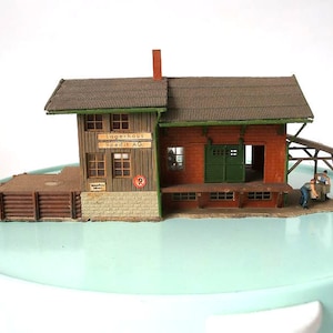 Vintage model train house, architects miniature house, mcm model railway house, miniature railway house, railroad train kit building