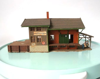 Vintage model train house, architects miniature house, mcm model railway house, miniature railway house, railroad train kit building