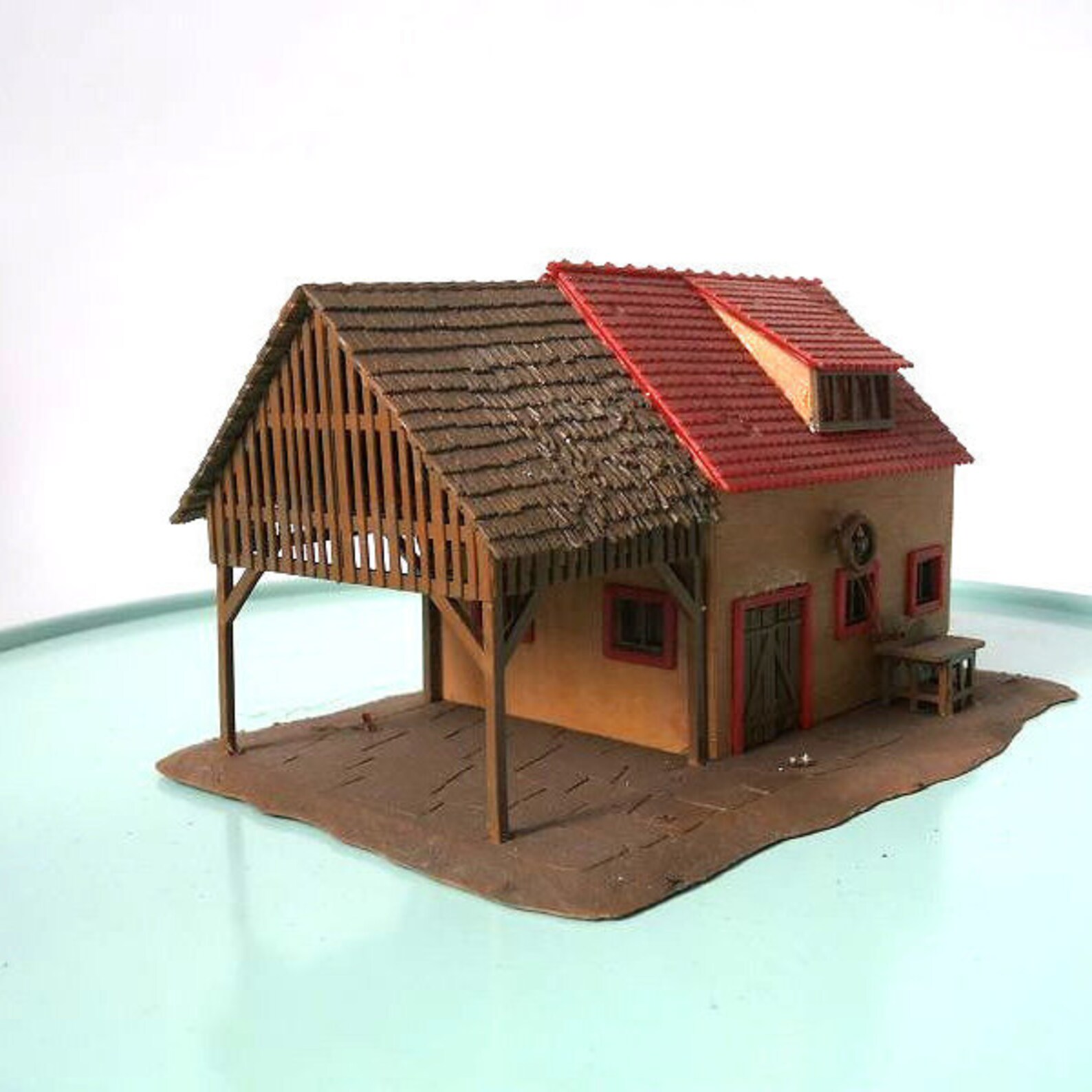 Vintage model train house farm building architects miniature Etsy