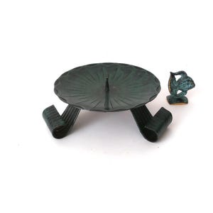 Mid century metal candle stick holder with green patina, vintage candle holder, West Germany candle holder, green mcm 1960s candlestick