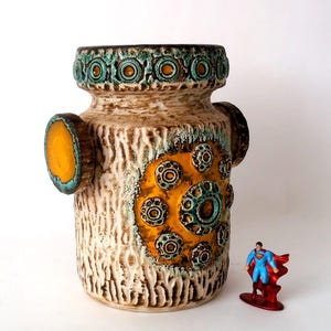 Vintage fat lava vase Dümler Breiden, WGP Keramik Vase, 60s mid century vase, west German pottery vase, Modernist mid century ceramic vase