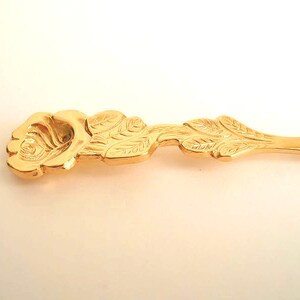Gold sugar and cream spoons, rose flatware, gold wedding flatware, rose decor spoons, small spoons, gold flatware, hildesheimer rose image 9