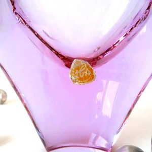 Bohemian Czech glass vase, Czechoslovakia glass vase, Czech art vase, violett colored glass vase, heavy glass vase, 60s glass vase, mcm vase