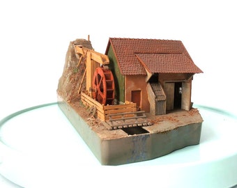 Vintage model train house, architects miniature house, mcm model railway house, miniature railway house, railroad train kit building