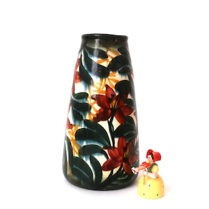 Vintage art deco ceramic vase, Schramberg SMF art deco vase designed by Eva Zeisel, around 1930s German pottery, antique vase