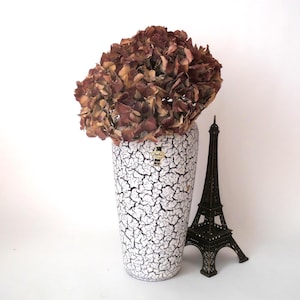Mid century modern vase, 50s vase, black / white reduction glaze vase, shrink glaze vase, Cortina vase, west German pottery ceramic vase 60s