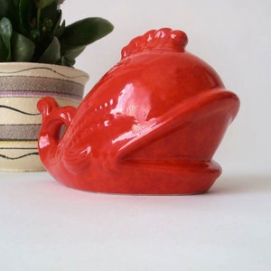 Ceramic piggy bank, vintage money box, whale savings bank, coin collector, fat lava piggy bank, mid century modern money box, mcm home decor