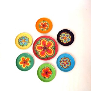 Mid century coaster set of 7 Anita Wandler Danish design 70s vintage coasters , bare ware retro design German