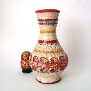 Vintage mid century vase made by Ü Keramik -Übelacker, extraordinary mid century fat lava vase, west german pottery,  vintage ceramic 70s