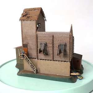 Vintage model train house, architects miniature house, mcm model railway house, miniature railway house, railroad train kit building