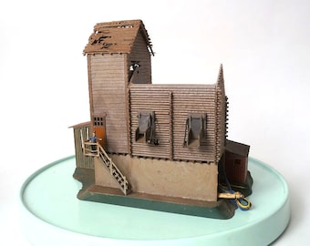 Vintage model train house, architects miniature house, mcm model railway house, miniature railway house, railroad train kit building
