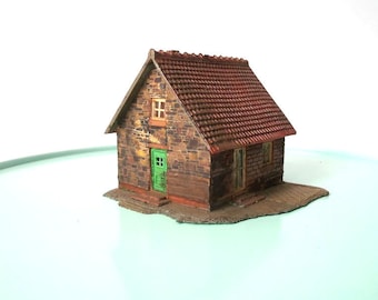 Vintage model train house, architects miniature house, mcm model railway house, miniature railway house, railroad train kit building