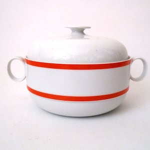 70s Rosenthal porcelain bowl designed Amborgio Pozz series Form Duo, Rosenthal Germany mid century soup terrine, Rosenthal bowl with lid