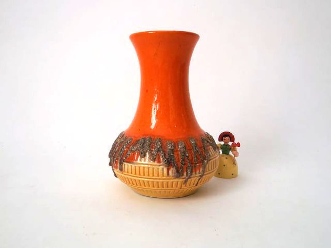 Vintage Fat Lava Vase Jasba, Mid Century Modern Fat Lava Vase West