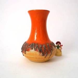 Vintage  fat lava vase Jasba, mid century modern fat lava vase West German pottery, space age vase, wgp vintage ceramic 70s vase