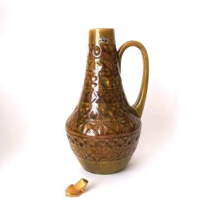 Vintage vase Bay ceramic jug by Bodo Man in Bitossi style, mid century west german pottery jug, studio art wgp, mcm vintage ceramic vase 70s